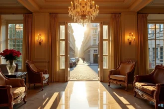 Pavés de la rue de Seine avec cafés et galeries d'art environnantes