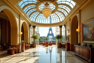Promenade matinale dans le Marais avec croissants et clochers en arrière-plan