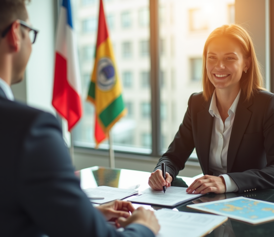 Aide consulaire : définition, rôle et fonctionnement expliqués Agent consulaire souriant aidant un voyageur avec documents