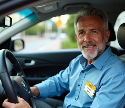 Nom officiel du service de taxi : découvrez-le et ses avantages ! Homme chauffeur de taxi professionnel dans sa voiture