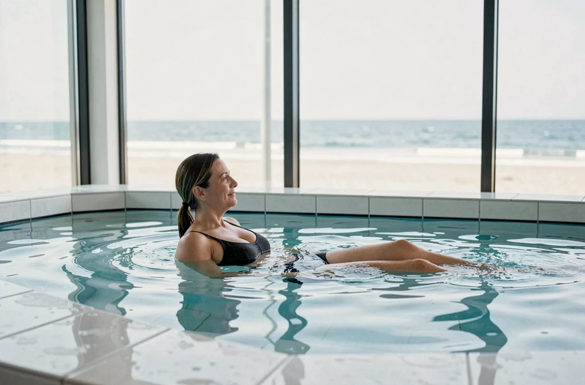 Piscine de thalassothérapie de l'Ibis Thalasso La Baule Pornichet avec vue panoramique sur la plage