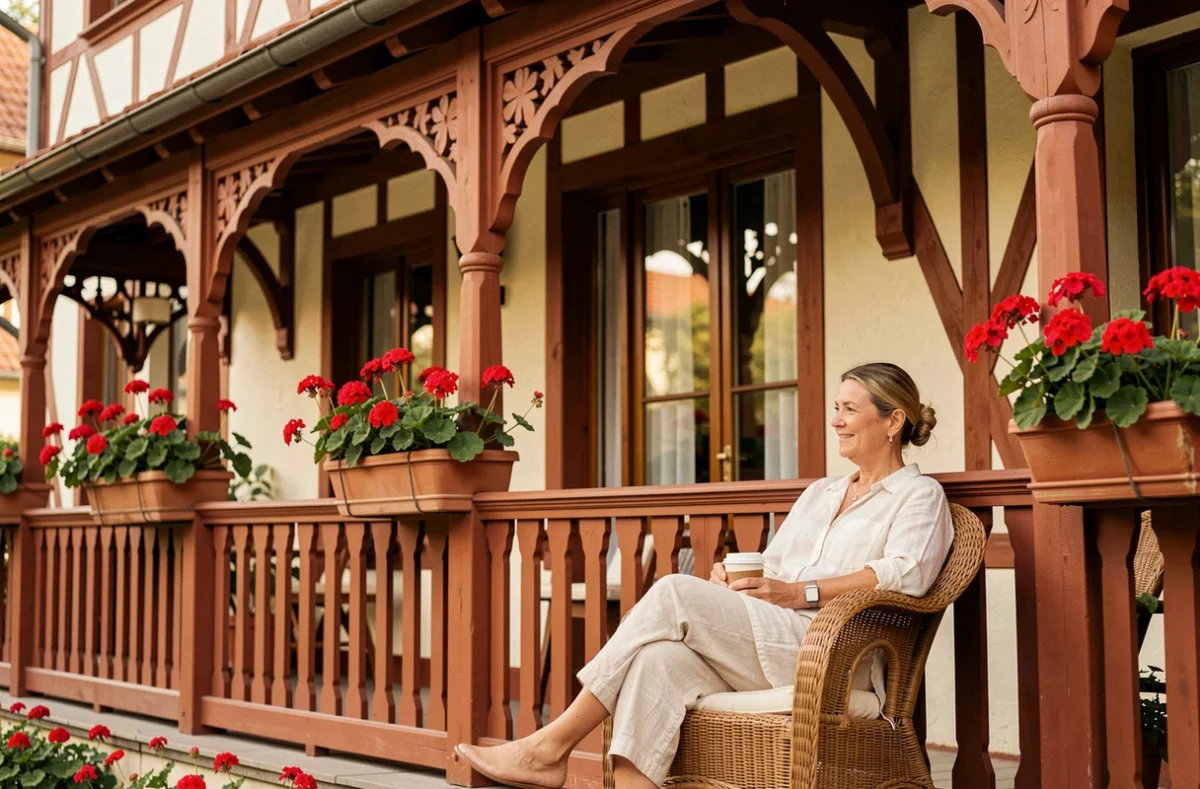 Façade de la Villa Flornoy avec véranda fleurie et ambiance belle époque en bord de mer