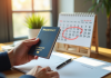 Passeport biométrique ouvert avec calendrier à côté
