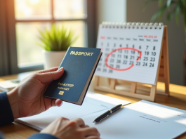 Date d’expiration passeport : comment vérifier et anticiper les démarches administratives? Passeport biométrique ouvert avec calendrier à côté