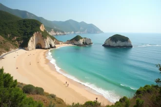 Vue panoramique de la Plage des 3 Pointes avec ses trois caps rocheux et son eau turquoise en 2026