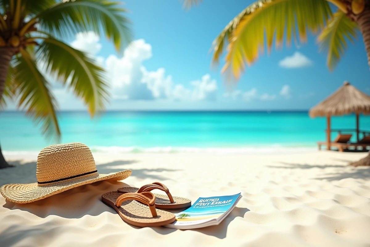 Plage de sable blanc en République Dominicaine, destination des vols depuis Lyon en 2026