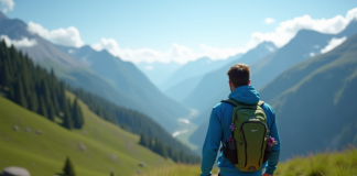 Electrolytes en randonnée : quand et pourquoi les consommer ? Randonneur faisant une pause sur un sentier de montagne avec une bouteille d'eau électrolyte