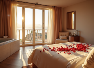 Hôtel île-de-France romantique : les meilleures suites avec jacuzzi privatif Suite romantique en ile de France avec jacuzzi et lit aux pétales